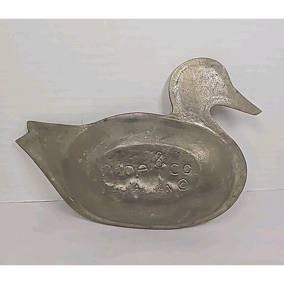 Vintage Brass Duck Bird Trinket Dish Decor Rustic Hunting Country - Picture 3 of 5